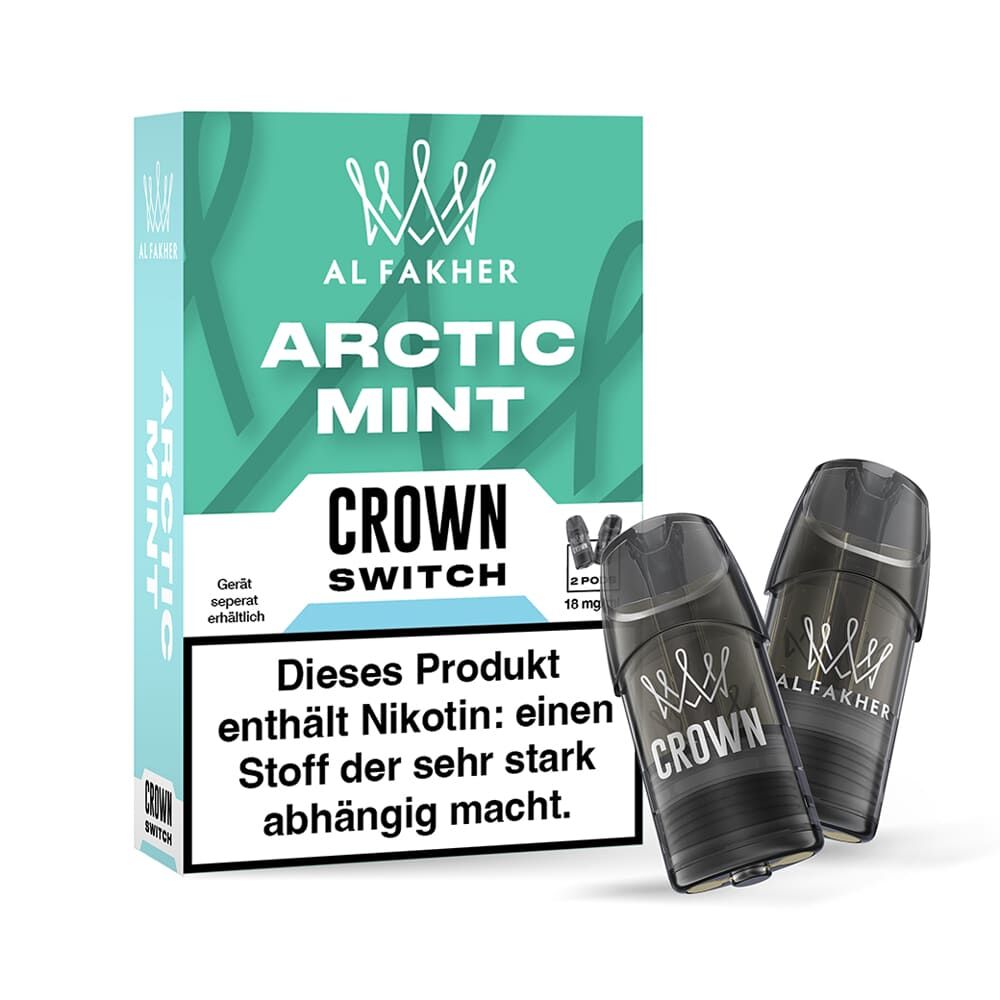 2x Al Fakher Crown Switch Pod - Arctic Mint - 18mg Nikotinsalz 2ml