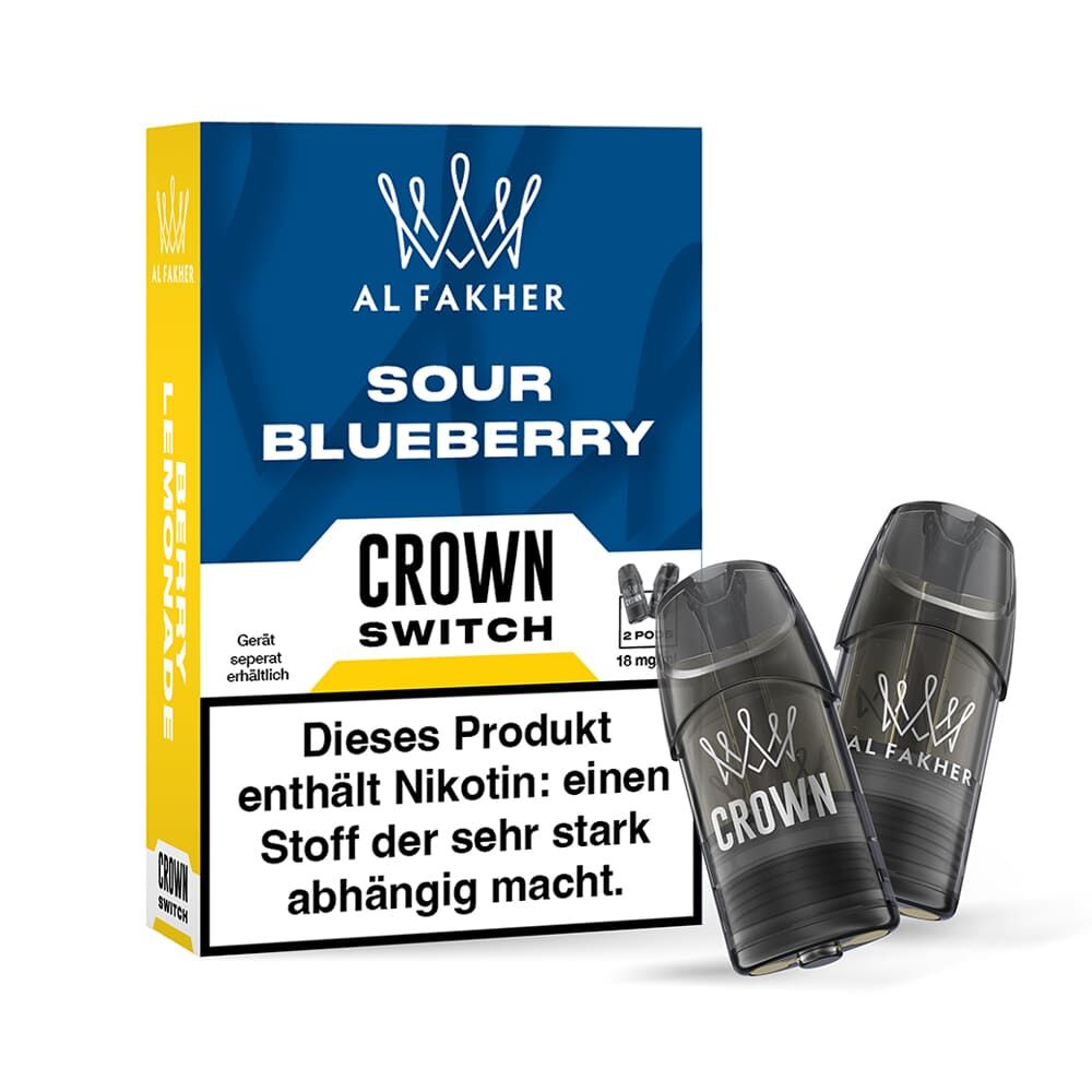 2x Al Fakher Crown Switch Pod - Sour Blueberry - 18mg Nikotinsalz 2ml