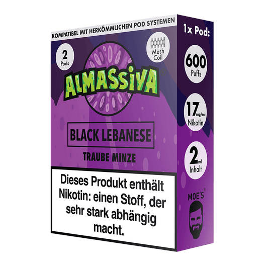 2x Almassiva Einweg Pod - Black Lebanese - 17mg 2ml