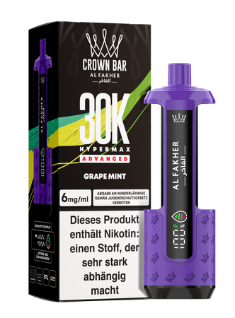 [Paket] 5x Al Fakher Hypermax Advanced 30K - Grape Mint - 6mg Nikotingehalt
