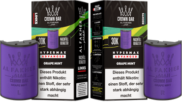 [Paket] 10x Al Fakher Hypermax Advanced 30K Pods - Grape Mint - 6mg Nikotingehalt