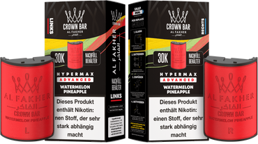 [Paket] 10x Al Fakher Hypermax Advanced 30K Pods - Watermelon Pineapple - 6mg Nikotingehalt