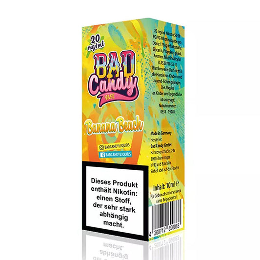 Bad Candy Nikotinsalz - Banana Beach - 10ml Liquid 10mg