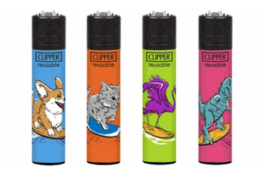 [Paket] 48x Clipper Reibrad Surfer Animals nachfüllbar