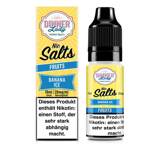 Dinner Lady Nikotinsalz - Banana Ice - 50/50 10ml Liquid 20mg