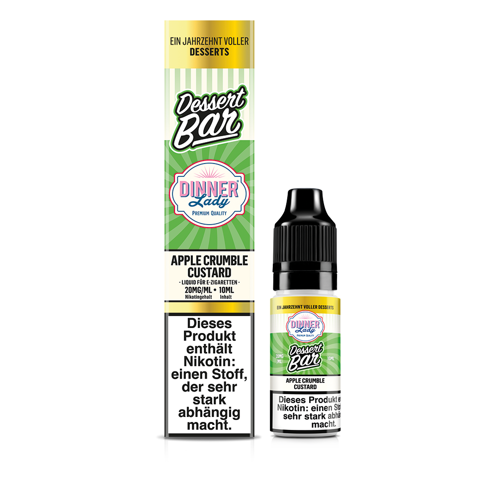 Dinner Lady Nikotinsalz - Apple Crumble Custard - 50/50 10ml Liquid 20mg