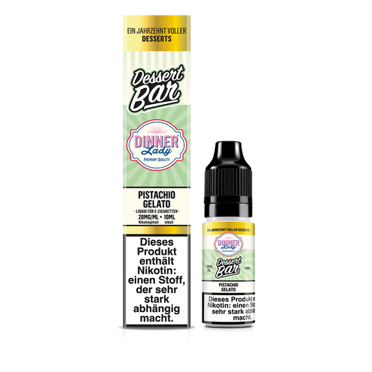 Dinner Lady Nikotinsalz - Pistachio Gelato - 50/50 10ml Liquid 20mg