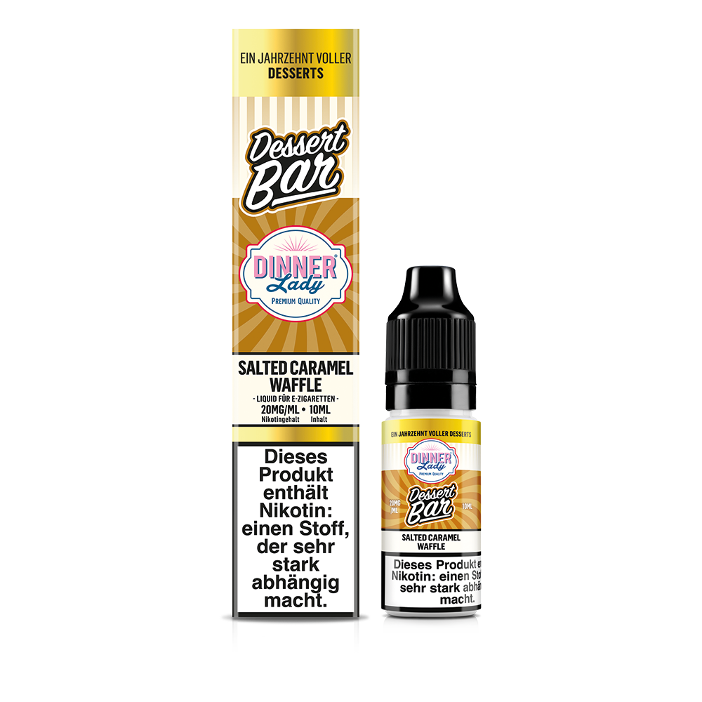Dinner Lady Nikotinsalz - Salted Caramel Waffle - 50/50 10ml Liquid 20mg