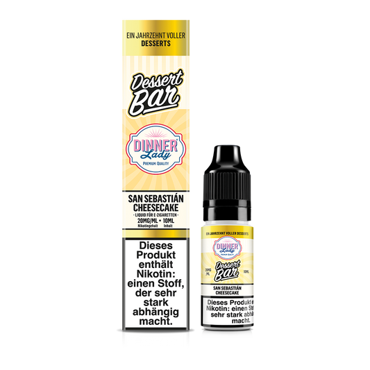 Dinner Lady Nikotinsalz - San Sebastian Cheesecake - 50/50 10ml Liquid 20mg