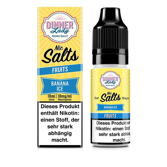 Dinner Lady Nikotinsalz - Banana Ice - 50/50 10ml Liquid 10mg
