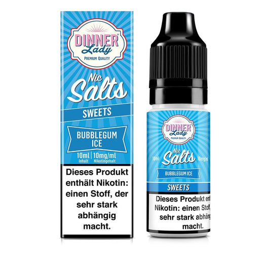 Dinner Lady Nikotinsalz - Bubblegum Ice - 50/50 10ml Liquid 10mg