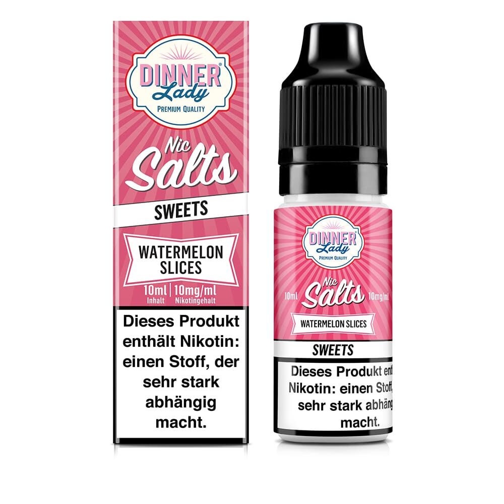 Dinner Lady Nikotinsalz - Watermelon Slices - 50/50 10ml Liquid 10mg