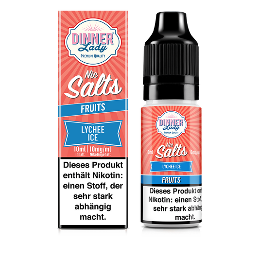 Dinner Lady Nikotinsalz - Lychee Ice - 50/50 10ml Liquid 10mg