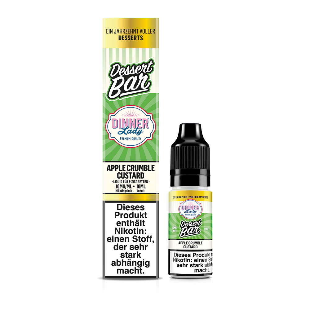 Dinner Lady Nikotinsalz - Apple Crumble Custard - 50/50 10ml Liquid 10mg
