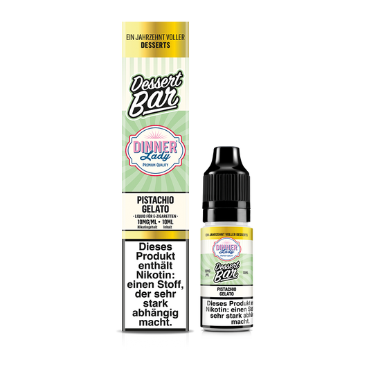 Dinner Lady Nikotinsalz - Pistachio Gelato - 50/50 10ml Liquid 10mg
