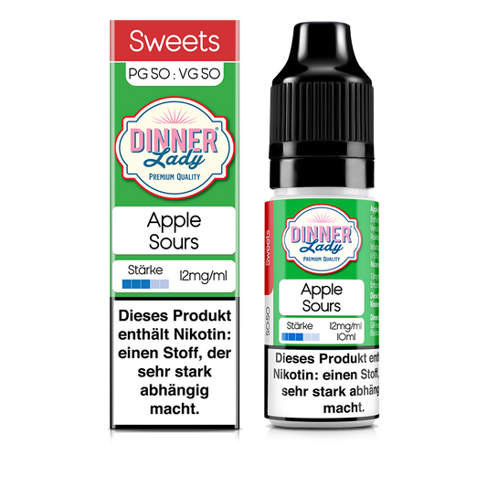 Dinner Lady Liquid - Apple Sours - 50/50 10ml 12mg