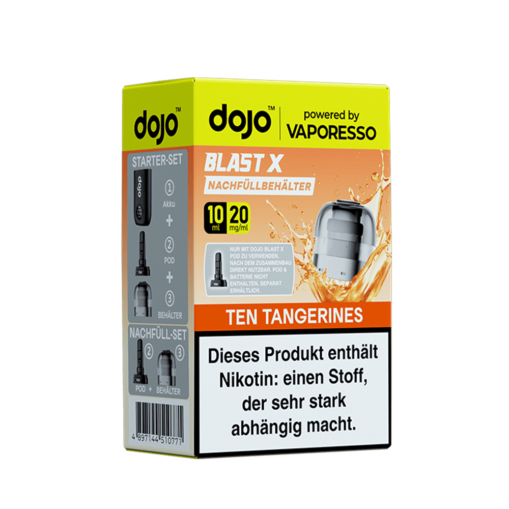Vaporesso dojo Blast X Einweg Pod - Ten Tangerines - 20mg Nikotinsalz 10ml