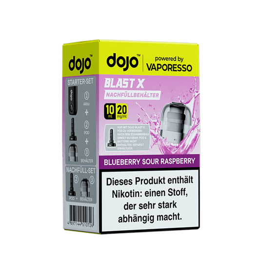 Vaporesso dojo Blast X Einweg Pod - Blueberry Sour Raspberry - 20mg Nikotinsalz 10ml
