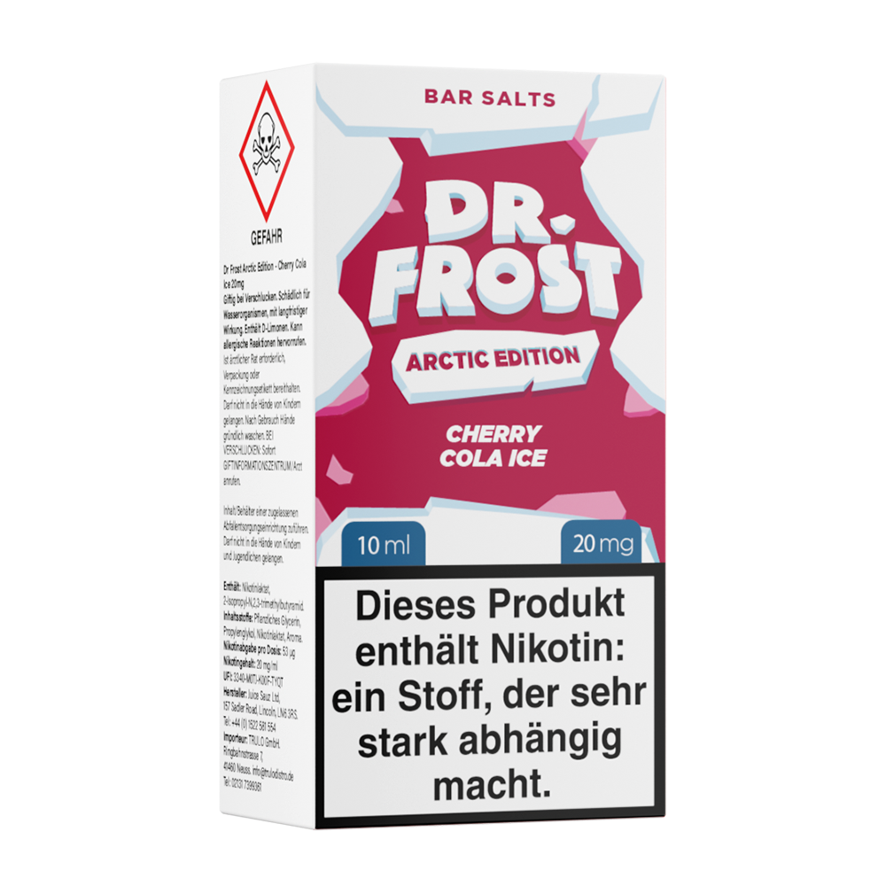 Dr. Frost Nikotinsalz - Cherry Cola Ice - Liquid 20mg 10ml Flasche