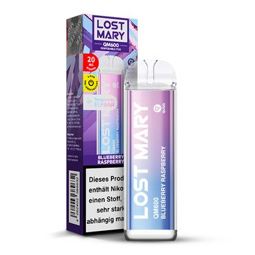 [Paket] 10+2 Aktion ELFBAR Lost Mary QM600 - Blueberry Raspberry 20mg Nikotin