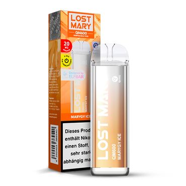 [Paket] 10+2 Aktion ELFBAR Lost Mary QM600 - Marygy Ice 20mg Nikotin