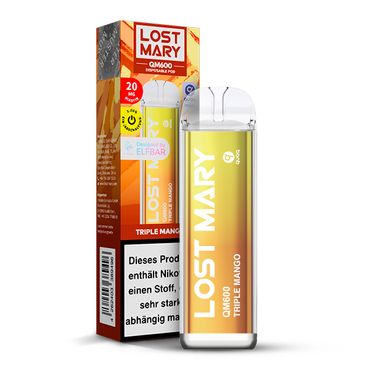 [Paket] 10+2 Aktion ELFBAR Lost Mary QM600 - Triple Mango 20mg Nikotin