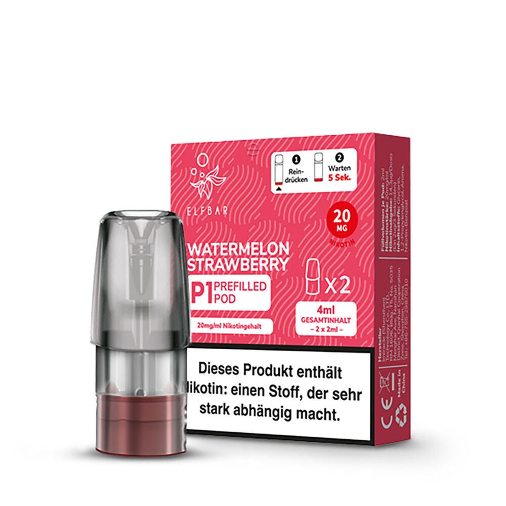 2x Elfbar Mate 500 Einweg P1 Pod - Watermelon Strawberry - 20mg Nikotinsalz 2ml