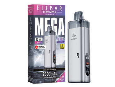 [Paket] 10x Elfbar ELFX Mega Pod Kit - 2800 mAh Farbe: Silber