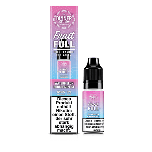 Dinner Lady Fruit Full Nikotinsalz - Watermelon Bubblegum Ice - 10ml Liquid 20mg