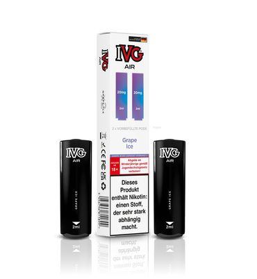 [Paket] 10x IVG Air 4in1 Pods - Grape Ice (2er Pack)