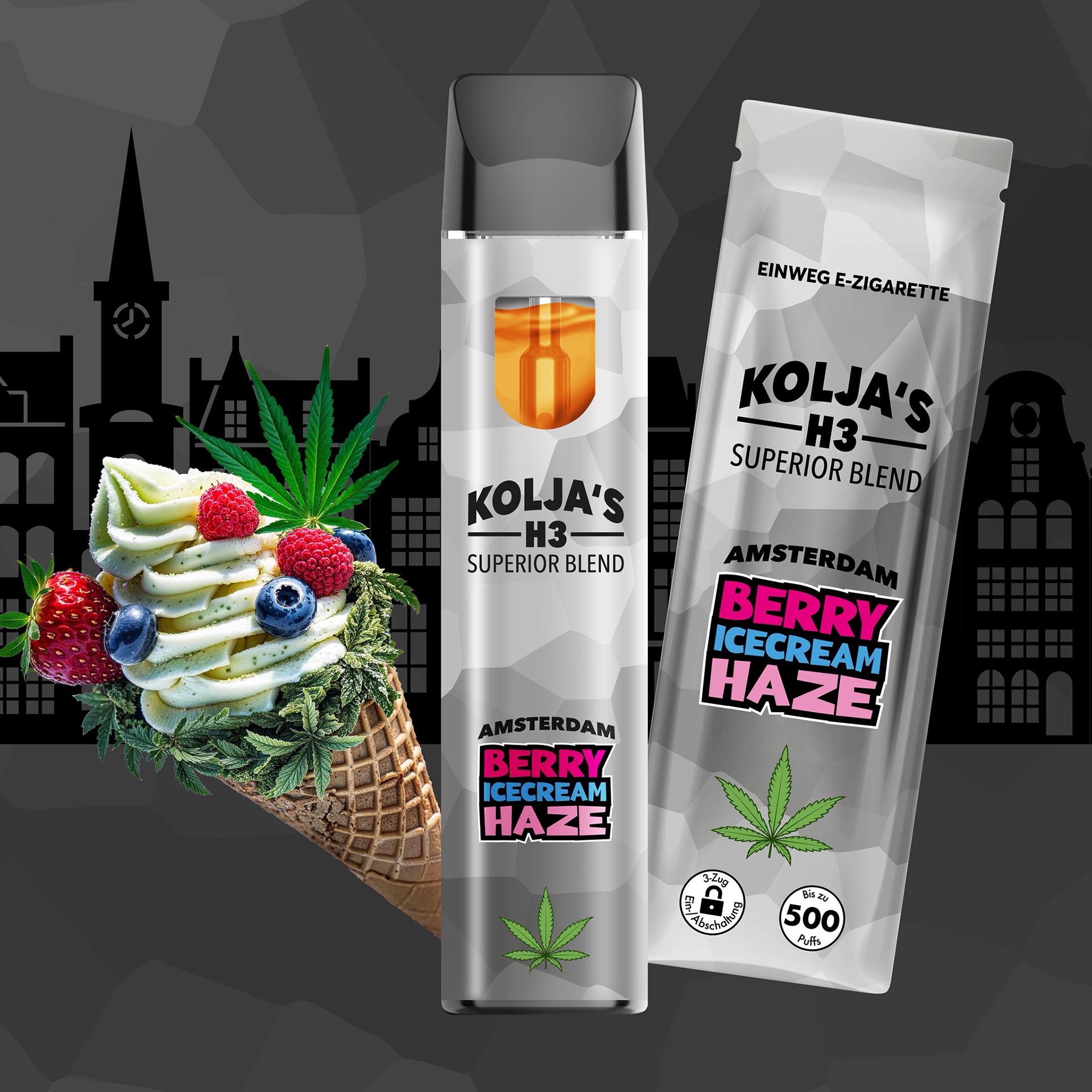 Koljas H3 Superior Blend Vape - Berry Ice Cream Haze 1ml