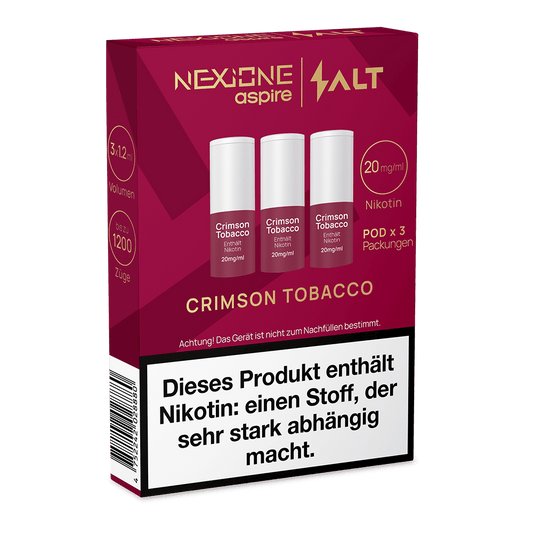 3x NEXIONE Salt Pod - CrimsonTobacco - 20mg Nikotinsalz 1.2ml