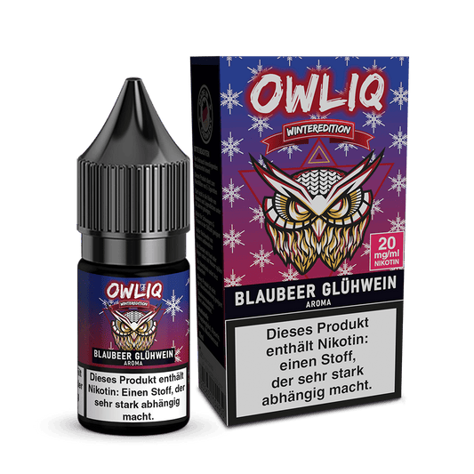 OWLIQ Nikotinsalz Weihnachtsedition - Blaubeer Glühwein - 10ml Liquid 20mg