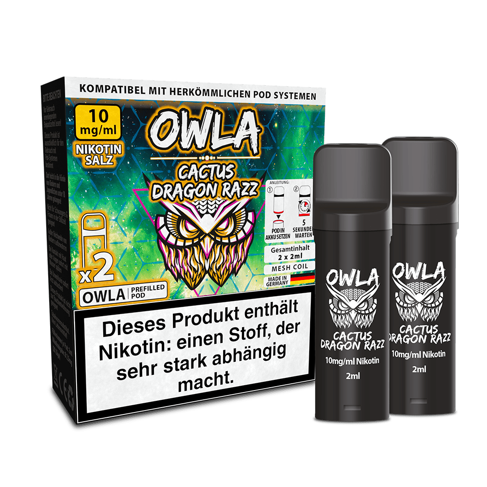 2x OWLA Einweg Pod Cactus Dragon Razz Nikotinsalz