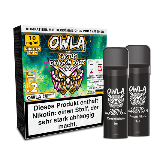 2x OWLA Einweg Pod Cactus Dragon Razz Nikotinsalz