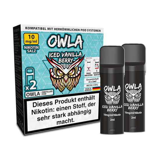 2x OWLA Einweg Pod - Iced Vanilla Berry - 10mg Nikotinsalz 2ml