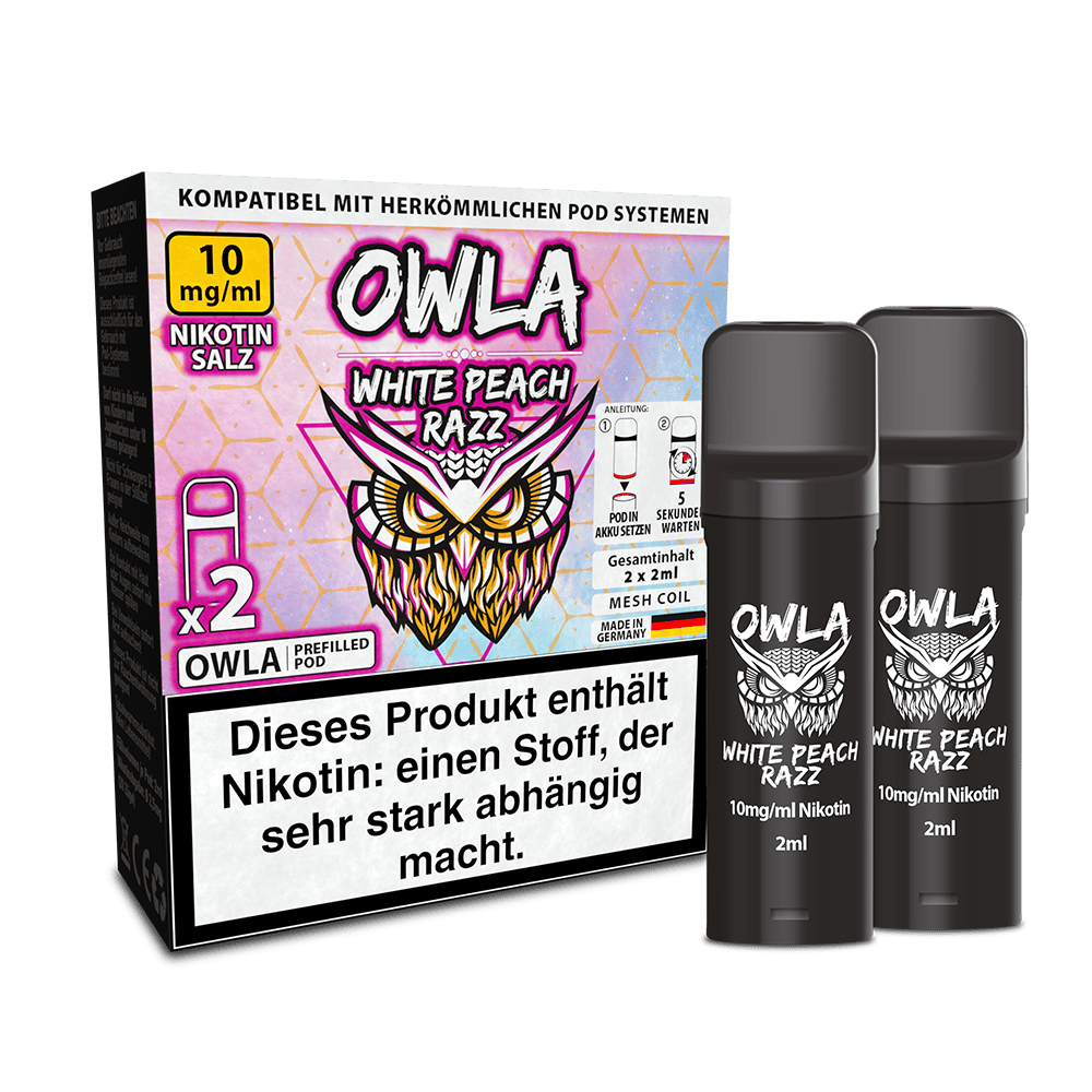 2x OWLA Einweg Pod White Peach Razz Nikotinsalz