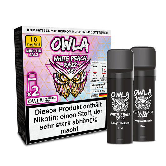 2x OWLA Einweg Pod White Peach Razz Nikotinsalz