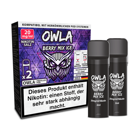 2x OWLA Einweg Pod - Berry Mix Ice - 20mg Nikotinsalz 2ml