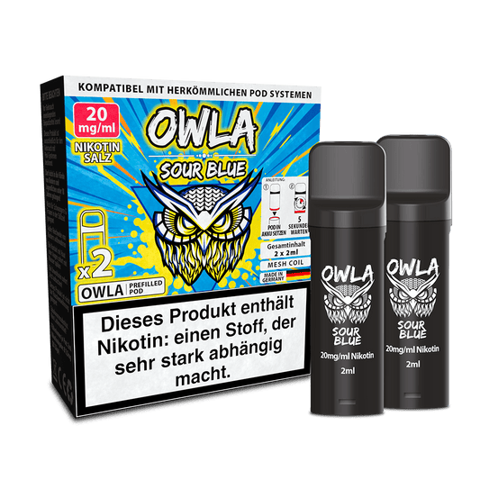 2x OWLA Einweg Pod - Sour Blue - 20mg Nikotinsalz 2ml
