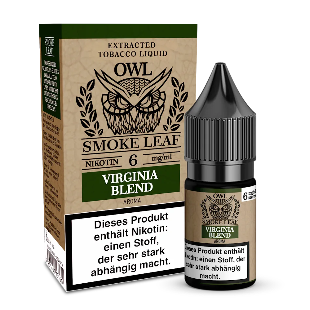 OWL Smoke Leaf Liquid - Virginia Blend Tobacco - 10ml 6mg