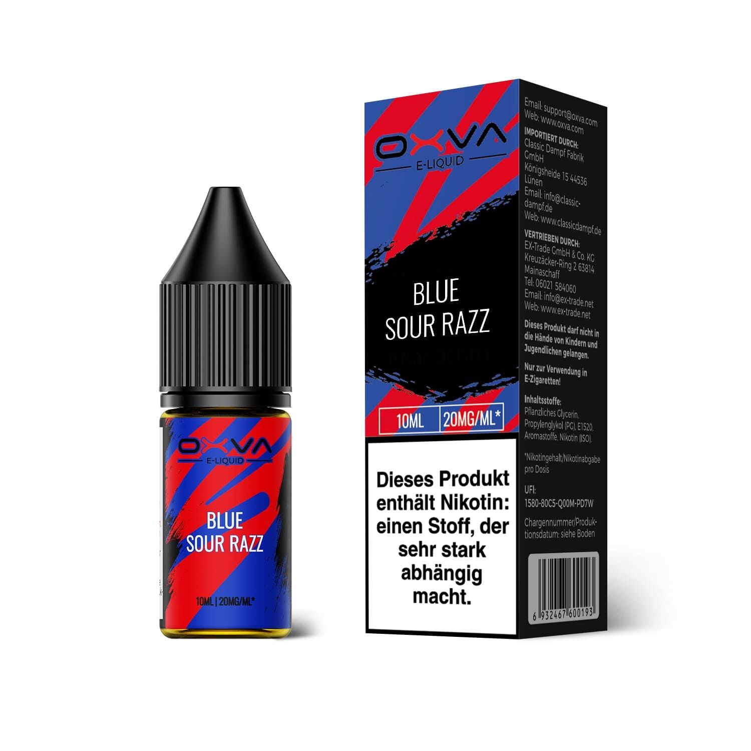 Oxva E-Liquid Nikotinsalz - Blue Sour Razz - 10ml Liquid 20mg