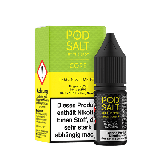 Pod Salt Core Nikotinsalz - Lemon & Lime Ice - Liquid 11mg 10ml