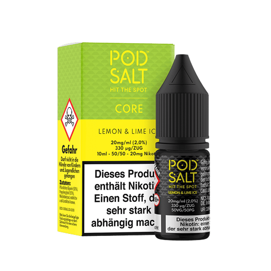 Pod Salt Core Nikotinsalz - Lemon & Lime Ice - Liquid 20mg 10ml
