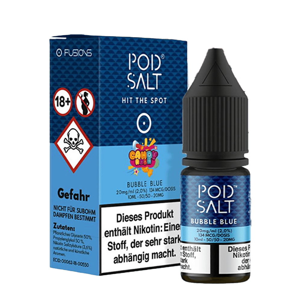 Pod Salt Fusion - Bubble Blue - 10ml Liquid 20mg Nikotinsalz