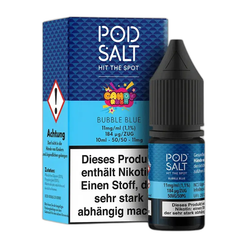 Pod Salt Fusion - Bubble Blue - 10ml Liquid 11mg Nikotinsalz