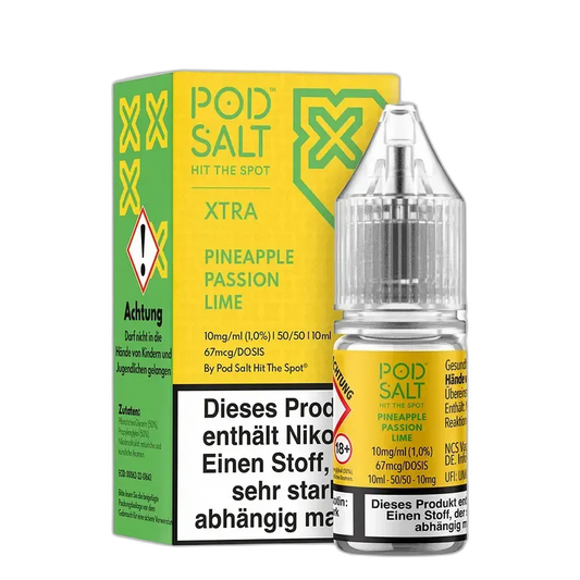 Pod Salt Xtra Nikotinsalz - Pineapple Passion Lime - 10ml Liquid 10mg