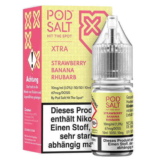 Pod Salt Xtra Nikotinsalz - Strawberry Banana Rhubarb - Liquid 10mg 10ml