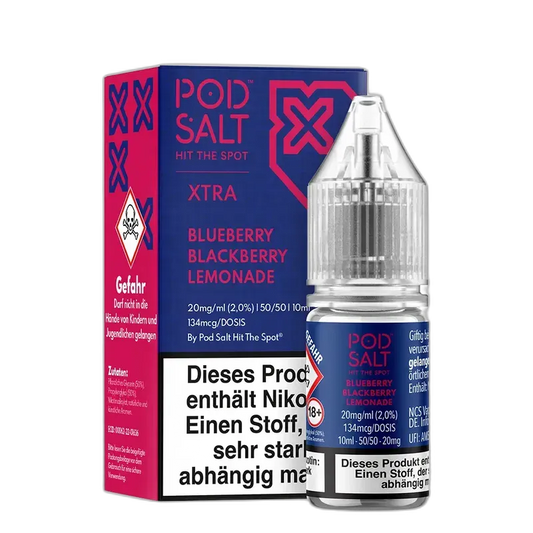 Pod Salt Xtra Nikotinsalz - Blueberry Blackberry Lemonade - 10ml Liquid 20mg