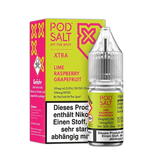 Pod Salt Xtra Nikotinsalz - Lime Grapefruit Raspberry - 10ml Liquid 20mg